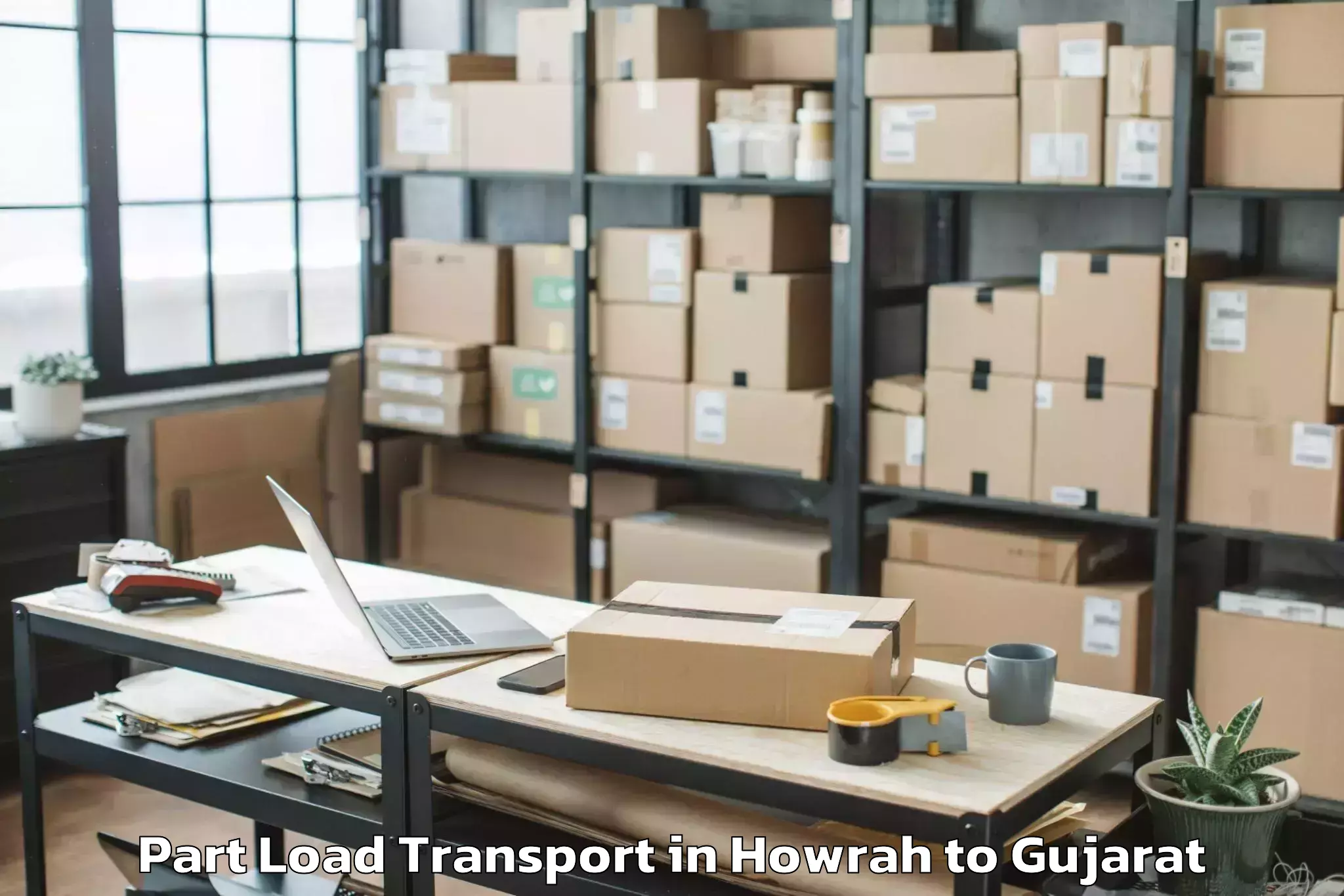 Get Howrah to Gandhi Nagar Part Load Transport